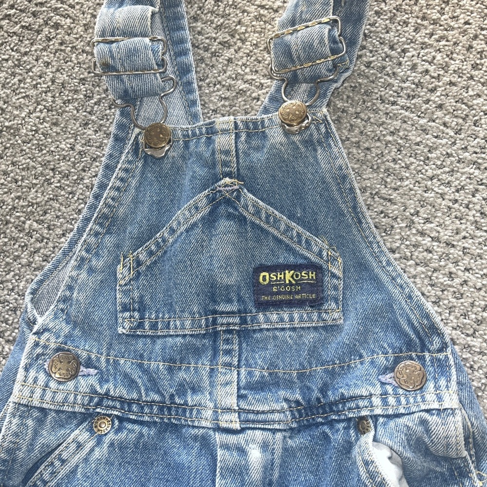 Vintage‎ Oshkosh Overalls. Rare Style. Vestbak. Jean, Denim. 3T. Knee Patches - Picture 5 of 10